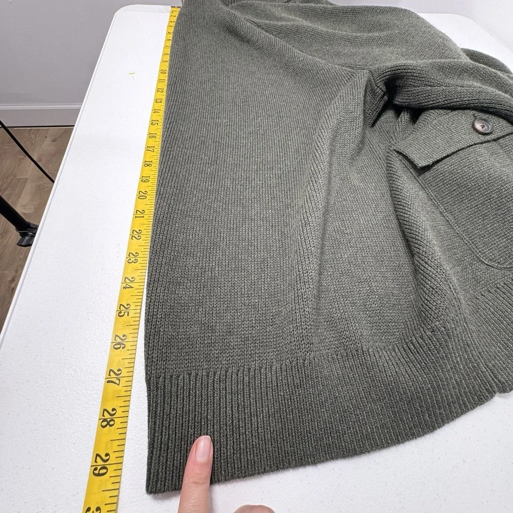 Banana Republic Mens Button Up Cardigan Sweater Size XL Olive Green Cotton Blend